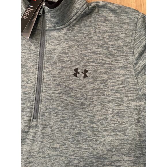 Under Armour ColdGear Mens Armour Fleece 1/2 Zip Pullover Large Heather Blue NWT - Picture 2 of 8